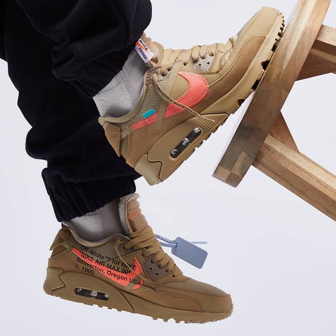 【CA3TS】沙漠色OW STOS版耐克90联名气垫跑鞋 AA7293-200 Off-White x Nike Air Max 90 “Desert Ore”