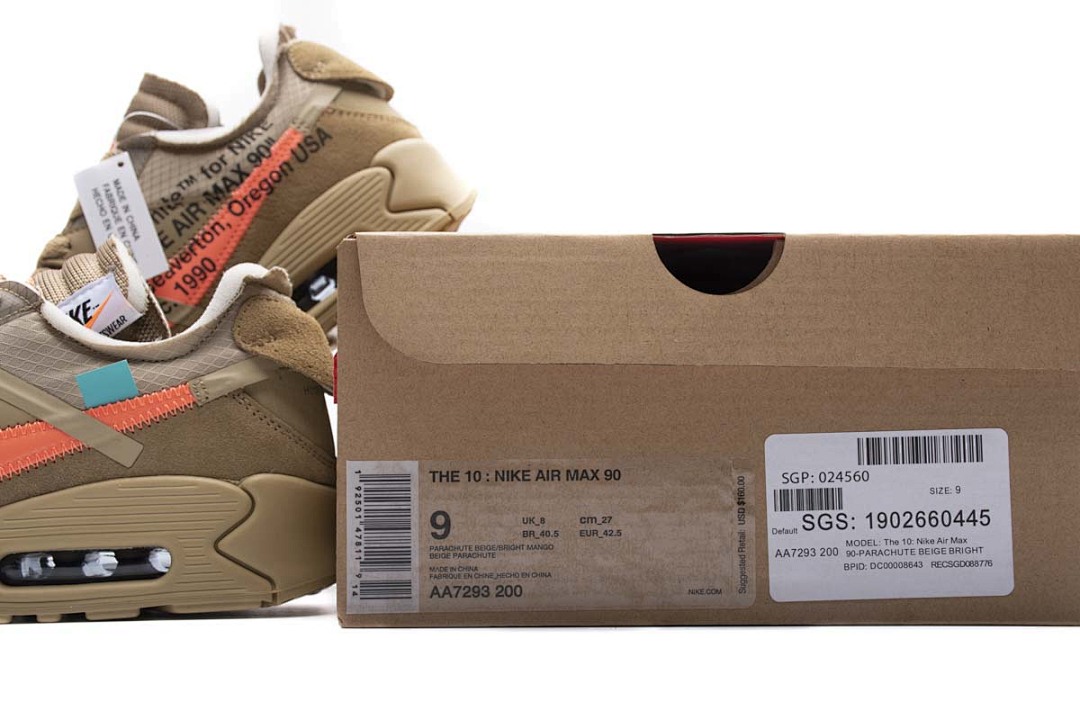 【CA3TS】沙漠色OW STOS版耐克90联名气垫跑鞋 AA7293-200 Off-White x Nike Air Max 90 “Desert Ore”