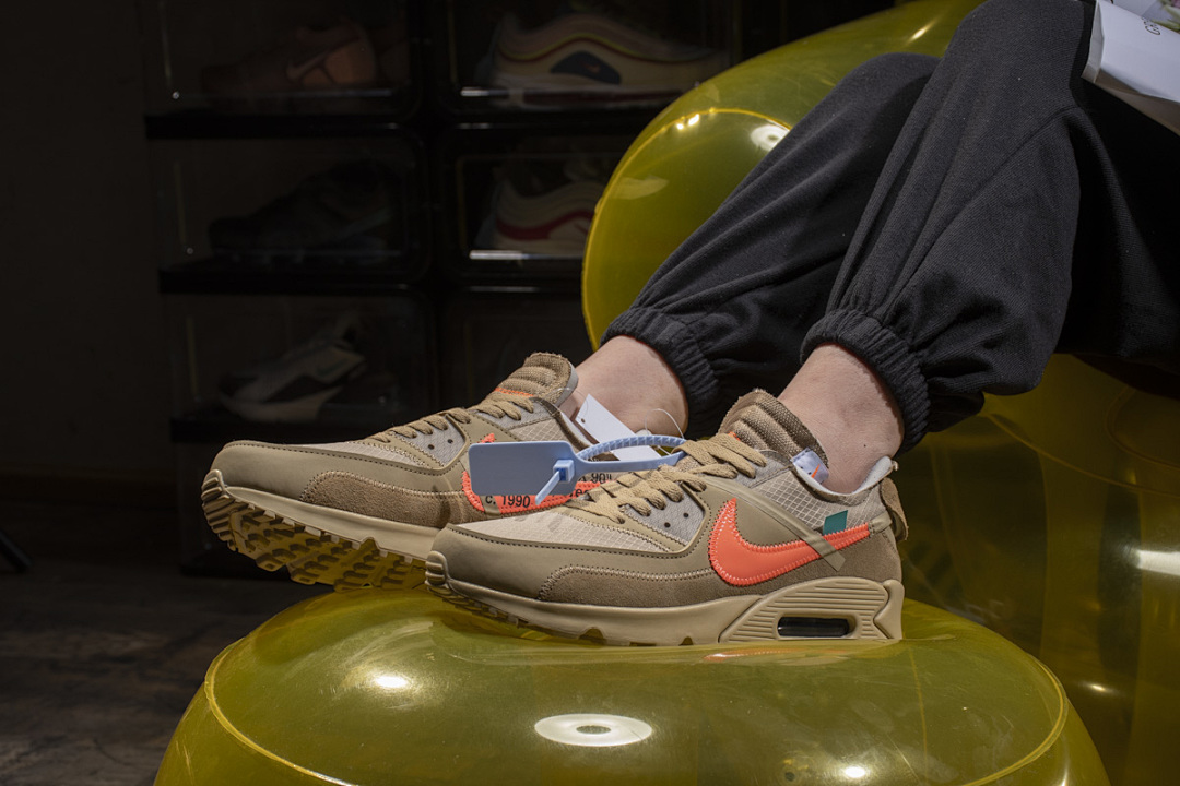 【CA3TS】沙漠色OW STOS版耐克90联名气垫跑鞋 AA7293-200 Off-White x Nike Air Max 90 “Desert Ore”