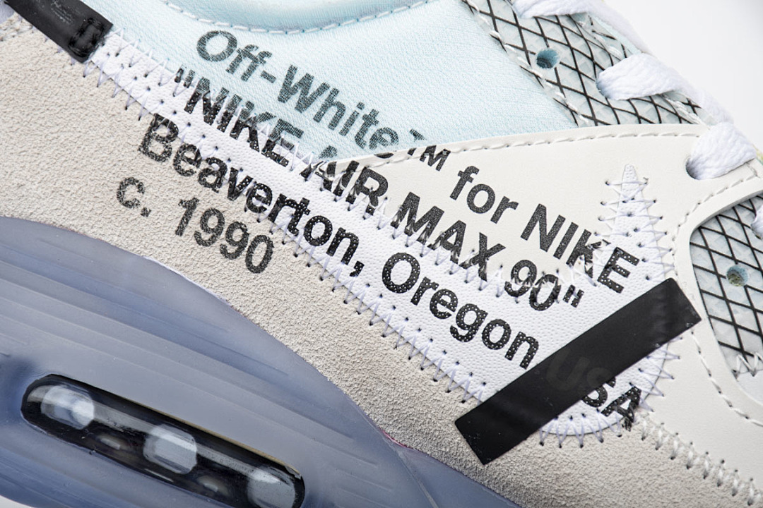 【CA3TS】全白OW STOS版耐克90联名气垫跑鞋 AA7293-100 Off-White x Nike Air Max 90 “All White”