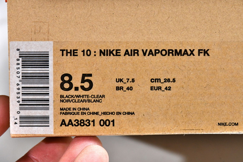 【BH0LL】全黑OW 2018联名减震气垫鞋 AA3831-001 OFF White x Nike Air VaporMax Black White