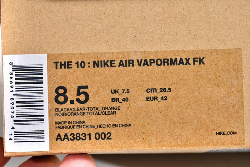 【BH0LL】黑白OW 2018联名减震气垫鞋 AA3831-002 OFF White x Nike Air VaporMax Black