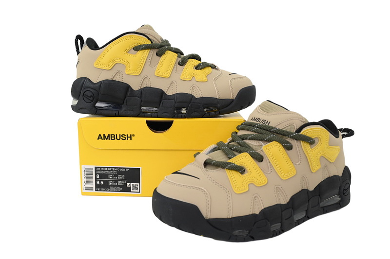 yupoo_389208_2b5bbb83.jpg 【BA1SK】沙漠联名 耐克皮蓬篮球鞋 FB1299-200 AMBUSH x Nike Air More Uptempo Low 'Limestone'