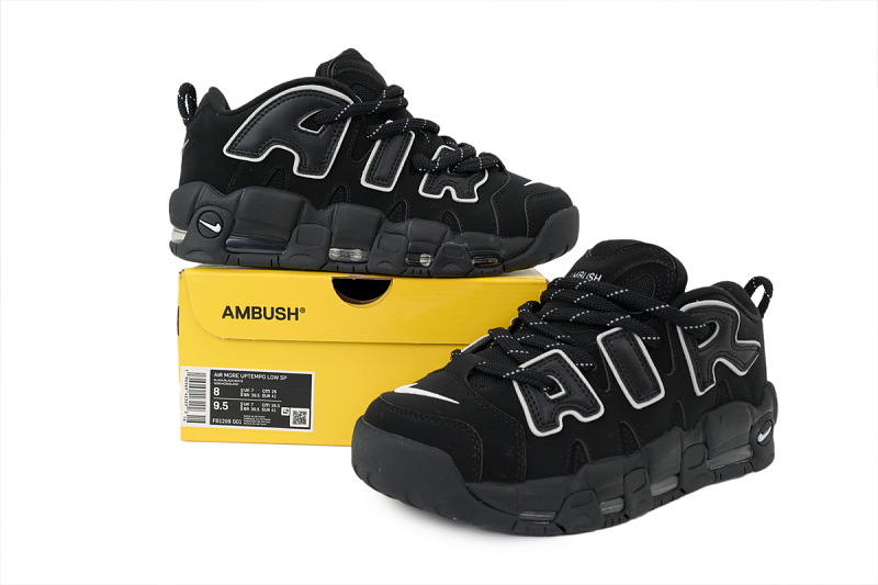 【BA1SK】黑白联名 耐克皮蓬篮球鞋 FB1299-001 AMBUSH x Nike Air More Uptempo Low 'Black'