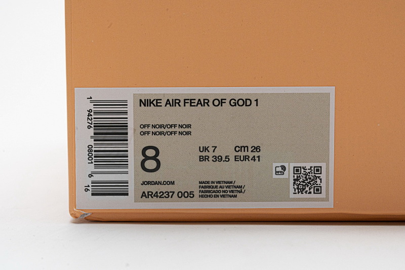 【EA0TS】黑魂 FOG联名耐克篮球鞋 AR4237-005 Nike Air Fear of God 1 Triple Black