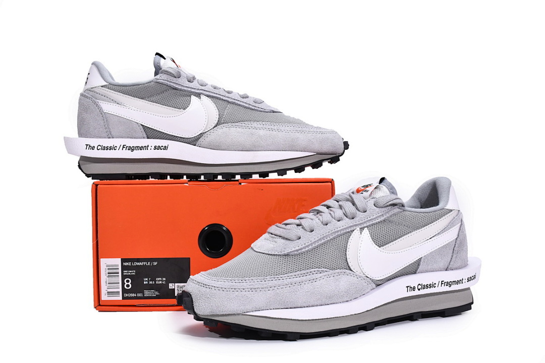 【BA0PB】联名灰白 耐克华夫 DH2684-001 Fragment Design x sacai x Nike LDWaffle Light Smoke Gre