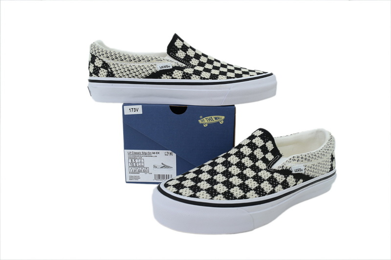 【AB2X7】EK编织黑米 万斯 经典低帮时尚板鞋 VN000EG11KP VANS LX Classic Slip-On 98 - Checkerboard Black