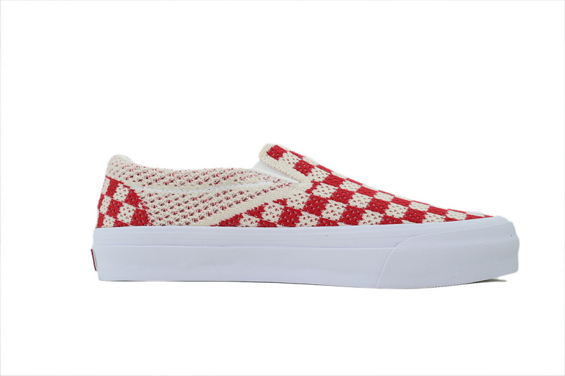【AB2X7】EK编织红米 万斯 经典低帮时尚板鞋 VNO00EG1CIS Vans LX Classic Slip-On 98 EK 'Checkerboard Red/White'