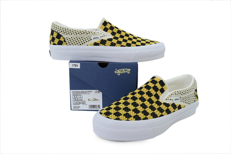 【AB2X7】EK编织黑黄 万斯 经典低帮时尚板鞋 VN000EG1Y23 Vans Classic Slip-On 98 Low-Top Skate Shoes