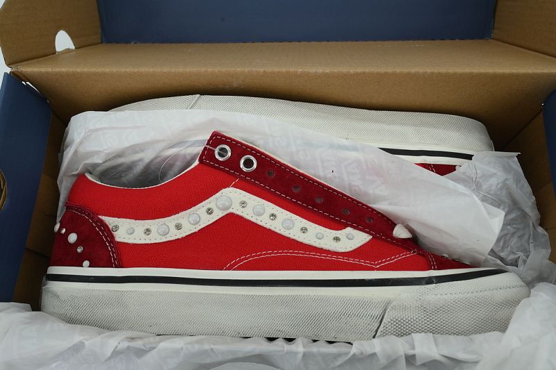 【AB0X7】珍珠中国红 万斯 经典低帮时尚板鞋 VN000S52BLK Vans Old Skool 36 'Pearlized Pack - China Red'