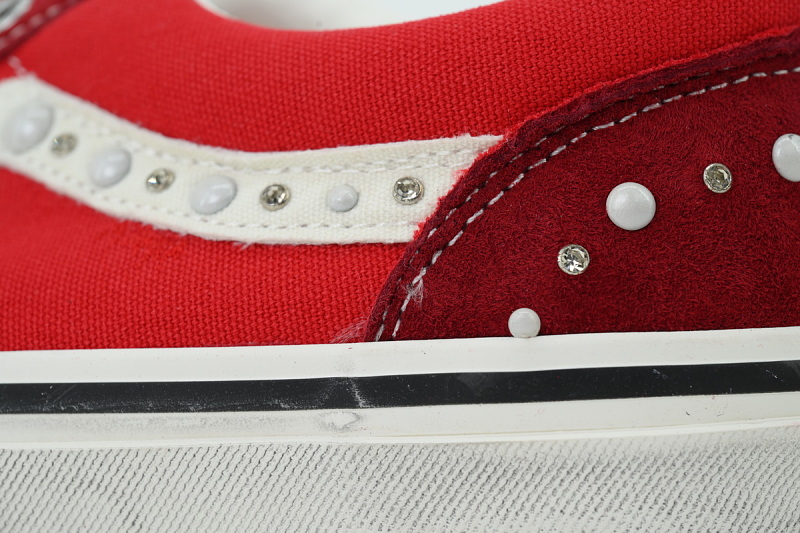 【AB0X7】珍珠中国红 万斯 经典低帮时尚板鞋 VN000S52BLK Vans Old Skool 36 'Pearlized Pack - China Red'