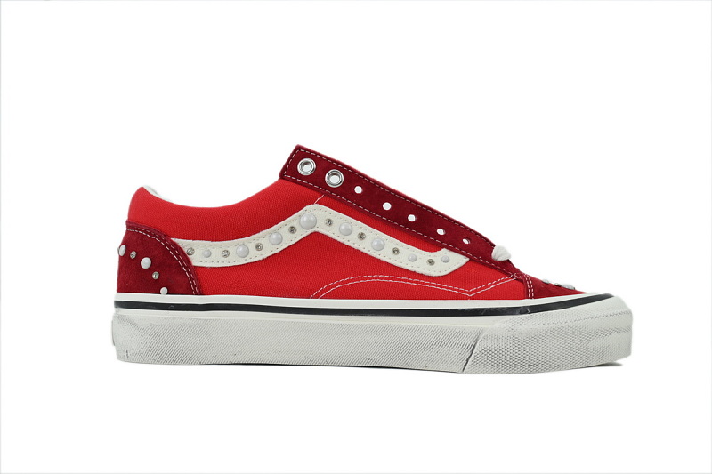 【AB0X7】珍珠中国红 万斯 经典低帮时尚板鞋 VN000S52BLK Vans Old Skool 36 'Pearlized Pack - China Red'