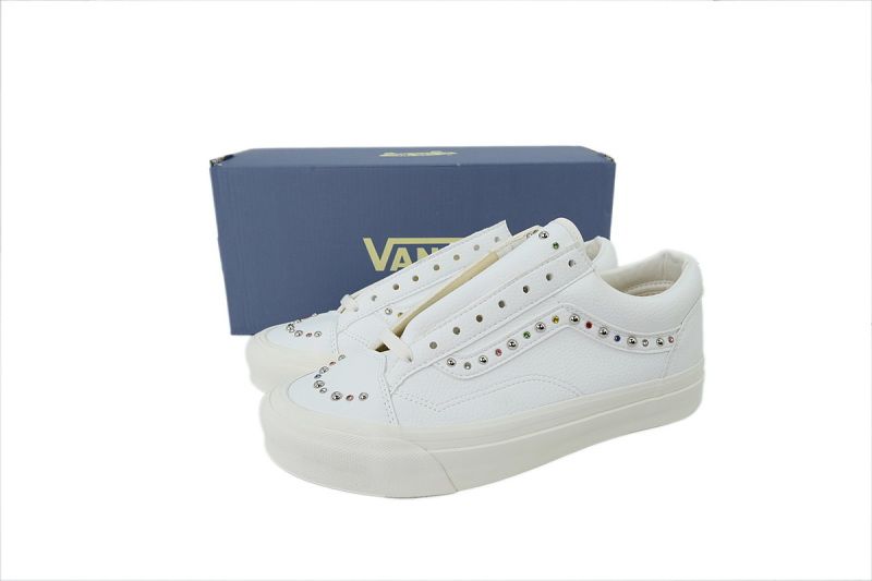 【AB2X7】珍珠皮白 万斯 经典低帮时尚板鞋 VN000S52BLK Vans Premium Old Skool 36 Pearlized 'Pearl skin white'