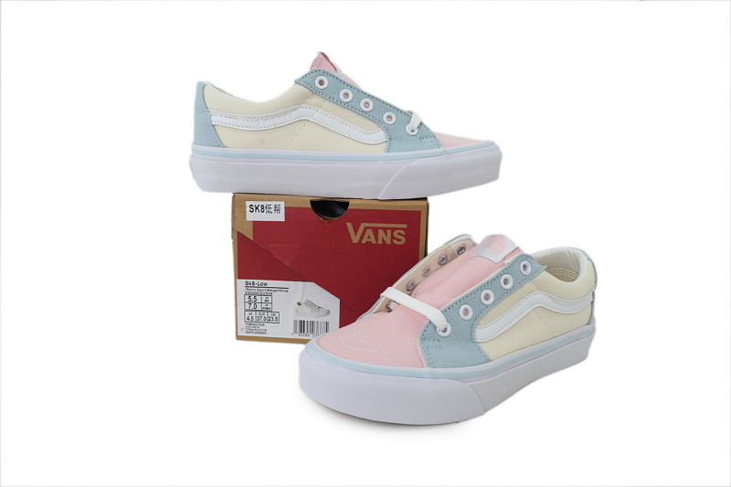 【AB1X7】SK8淡黄粉 万斯 经典低帮时尚板鞋 VN000CZU50K Vans Sk8-Low 'Beige White'