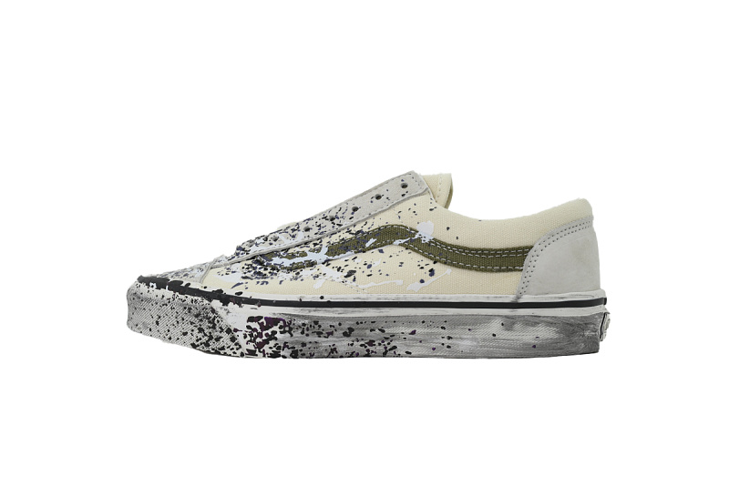 【AB3X7】泼墨白色 万斯 经典低帮时尚板鞋 VN000D9RDJR Vans Premium Old Skool 36 'Paint Splatter Turtledove'