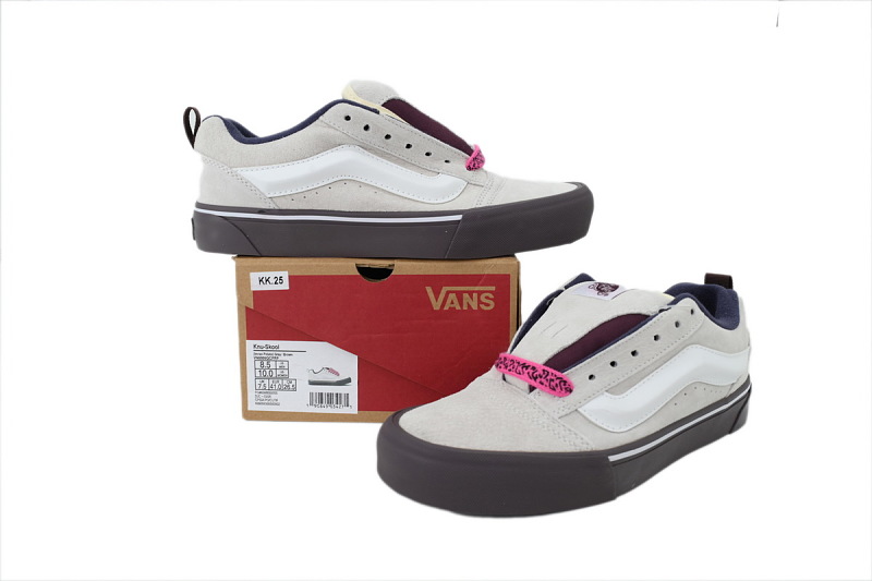 【AB8X7】面包米灰 万斯 经典低帮时尚板鞋 VN0009QCPRP Vans Knu-Skool 'Pop Outsole - Cream Purple'