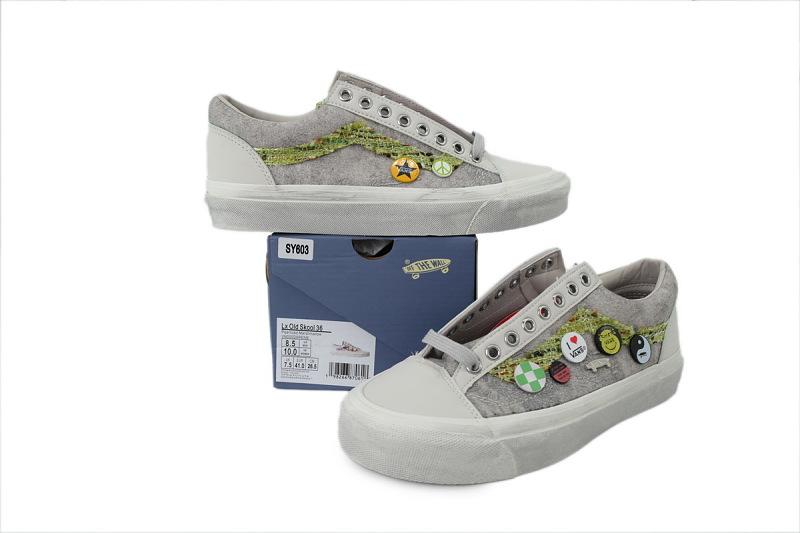 【AB3X7】徽章米灰彩 万斯 经典低帮时尚板鞋 VN000D9RENB VVans Old Skool 36 LX 'Souvenir Pack - Oatmeal'