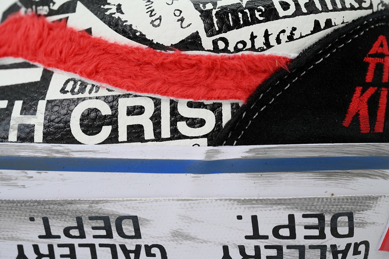【AB3X7】泼墨黑红 万斯 经典低帮时尚板鞋 VN0A4P3XBMW Gallery Dept. x Vans OG Old Skool LX 'Good Luck'