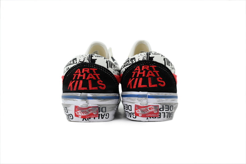 【AB3X7】泼墨黑红 万斯 经典低帮时尚板鞋 VN0A4P3XBMW Gallery Dept. x Vans OG Old Skool LX 'Good Luck'