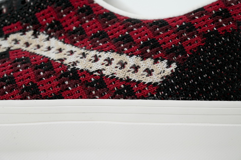 【AB2X7】EK编织黑红 万斯 经典低帮时尚板鞋 VN000EFKBRD Vans Premium Old Skool 'Knit Pack - Geo Check Bordeaux Red'