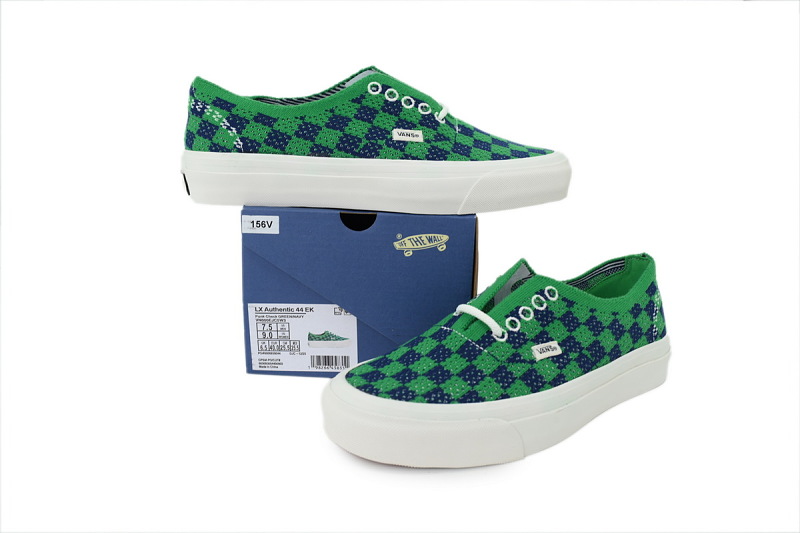 【AB2X7】EK编织蓝绿 万斯 经典低帮时尚板鞋 VN000EJC5W3 Vans LX Authentic 44 EK 'Punk Check Green Navy'