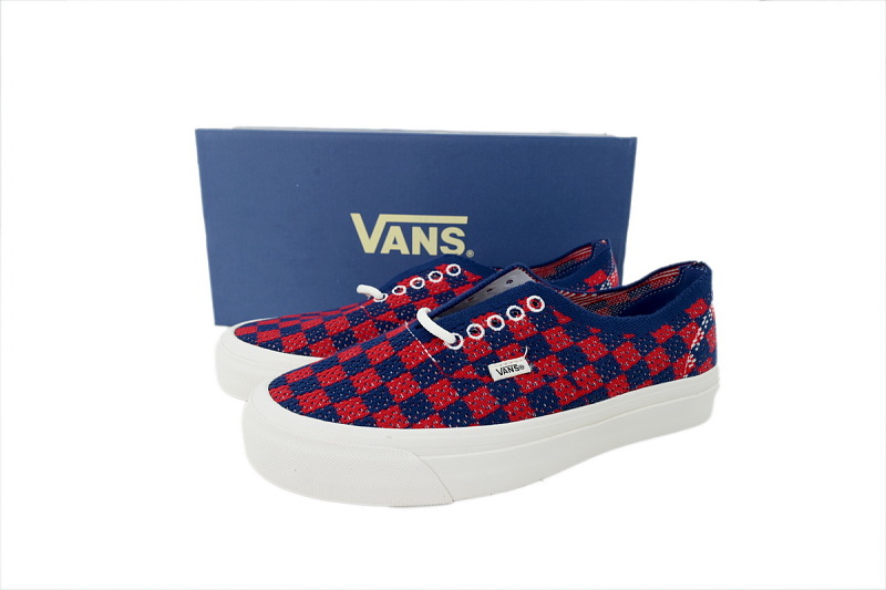 【AB2X7】EK编织红蓝 万斯 经典低帮时尚板鞋 VN000EJCRDB Vans LX Authentic 44 EK 'Punk Check Red Blue'