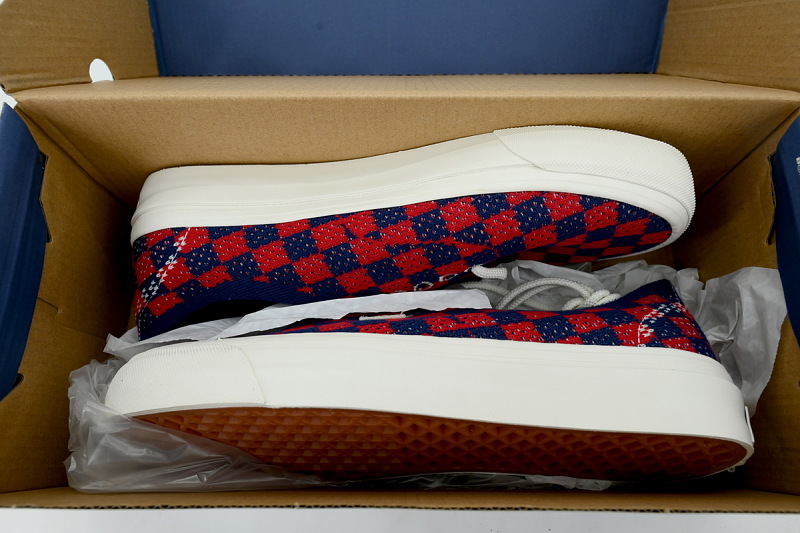 【AB2X7】EK编织红蓝 万斯 经典低帮时尚板鞋 VN000EJCRDB Vans LX Authentic 44 EK 'Punk Check Red Blue'