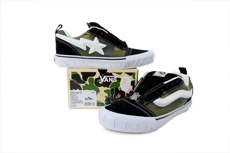 【BB9X7】迷彩鸳鸯 万斯 经典低帮时尚板鞋 VN000Z39W09 BAPE x Vans Premium Knu Skool 'Camo Green'