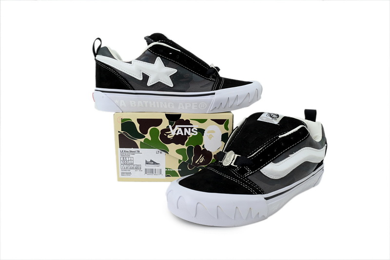 【BB9X7】迷彩格子 万斯 经典低帮时尚板鞋 VN000Z3929B BAPE x Vans Premium Knu Skool 'Camo Black'