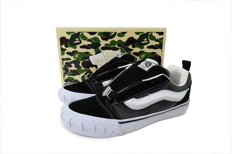 【BB9X7】迷彩格子 万斯 经典低帮时尚板鞋 VN000Z3929B BAPE x Vans Premium Knu Skool 'Camo Black'