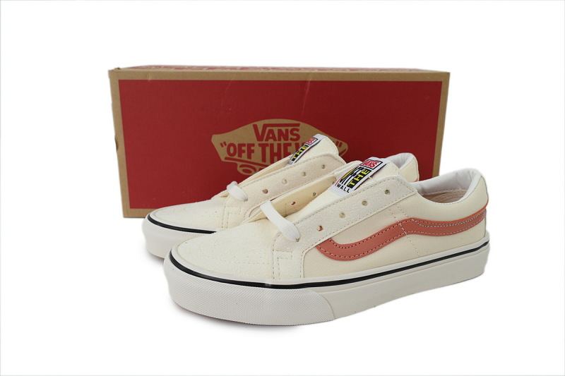 【AB9X7】SK8米白红 万斯 经典低帮时尚板鞋 VN0A4UWI4WU Vans Sk8-Low Reissue SF 'Antique White Langoustin'