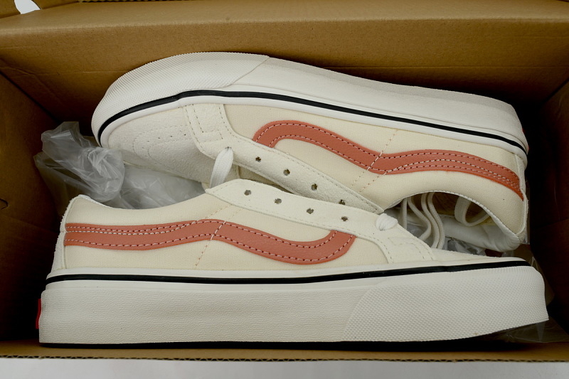【AB9X7】SK8米白红 万斯 经典低帮时尚板鞋 VN0A4UWI4WU Vans Sk8-Low Reissue SF 'Antique White Langoustin'