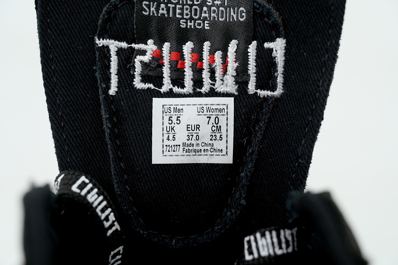 【AB1X7】SK8刺绣联名黑 万斯 经典低帮时尚板鞋 VN0A5FCF6EA Civilist x Vans Skate Sk8-Low 'Back To The Roots - Black'