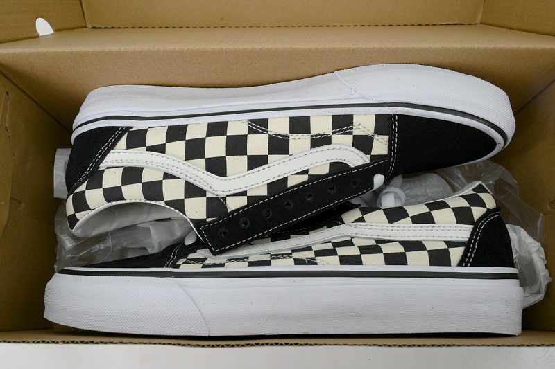 【AB7X7】格子系带 万斯 经典低帮时尚板鞋 VN0A38G1P0S1 Vans Vans Old Skool Primary Check "White/Black"