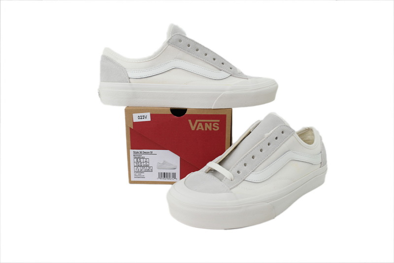 【AB8X7】SF包头米白 万斯 经典低帮时尚板鞋 VN0A3MVLQCS Vans Style 36 Decon Sf Shoes Grey/White