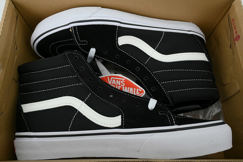 【AB8X7】经典高帮086V 万斯 经典高帮时尚板鞋 VN000D5IB8C Vans Sk8-Hi 'Black White'
