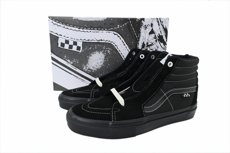 【AB1X7】PRO166V 万斯 经典高帮时尚板鞋 VN0A5FCCBLK Vans Skate Classics SK8 HI Retro Skateboarding Shoes Black