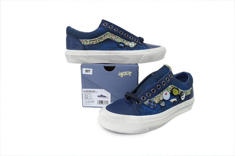 【AB3X7】徽章蓝彩 万斯 经典低帮时尚板鞋 Vans Old Skool 36 LX 'Souvenir Pack - Blue'