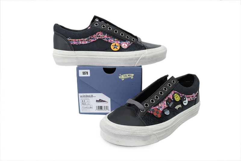 【AB3X7】徽章黑布 万斯 经典低帮时尚板鞋 Vans Old Skool 36 LX 'Souvenir Pack - Black'