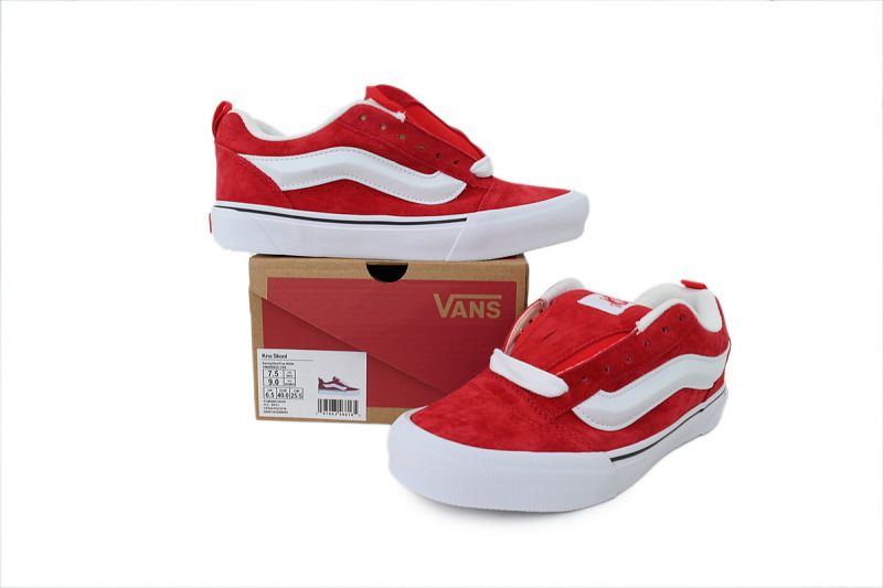 【AB6X7】面包大红 万斯 经典低帮时尚板鞋 VN0009QCJV6 Vans Knu Skool 'Red White'