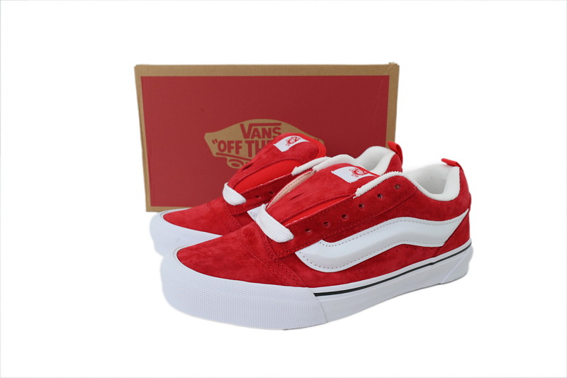 【AB6X7】面包大红 万斯 经典低帮时尚板鞋 VN0009QCJV6 Vans Knu Skool 'Red White'
