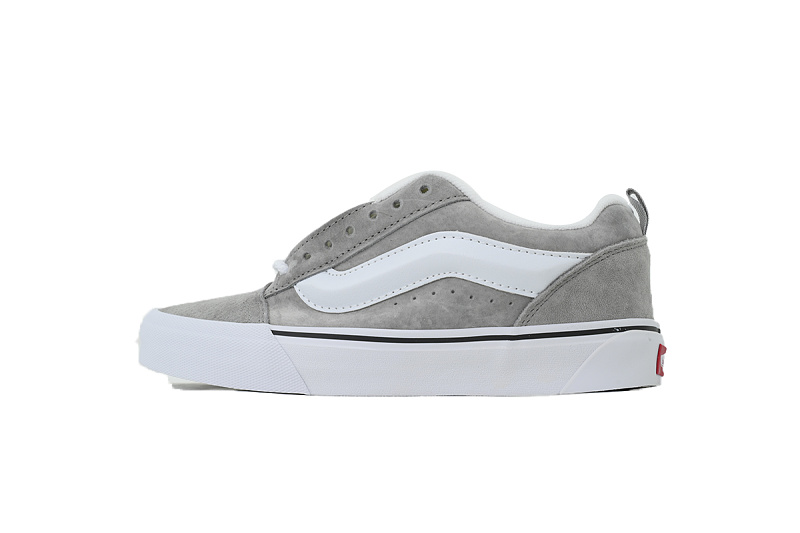 【AB6X7】面包灰白条 万斯 经典低帮时尚板鞋 VN000D75GRY Vans Knu-Skool 'Light Grey'