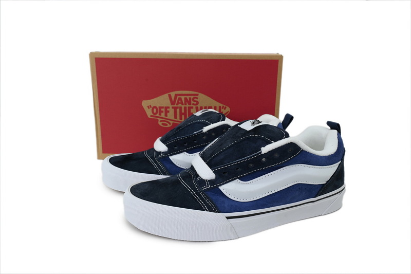 【AB6X7】面包蓝白条 万斯 经典低帮时尚板鞋 VN0009QC6BP Vans Knu-Skool 'Navy White'