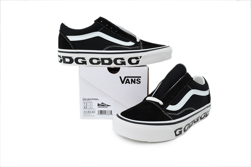 【AB5X7】CDG黑色 万斯 经典低帮时尚板鞋 VN0A4P3X60E Comme des Garçons x Vans OG Old Skool LX 'Sidewall'