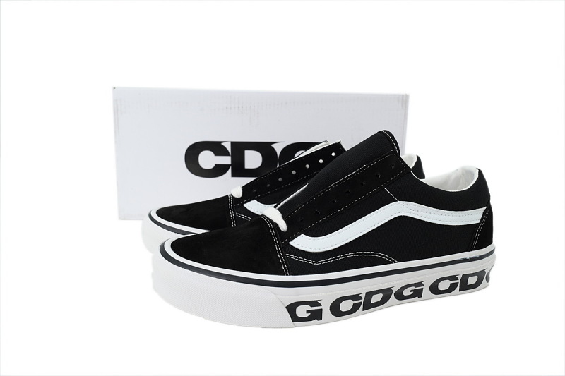 【AB5X7】CDG黑色 万斯 经典低帮时尚板鞋 VN0A4P3X60E Comme des Garçons x Vans OG Old Skool LX 'Sidewall'