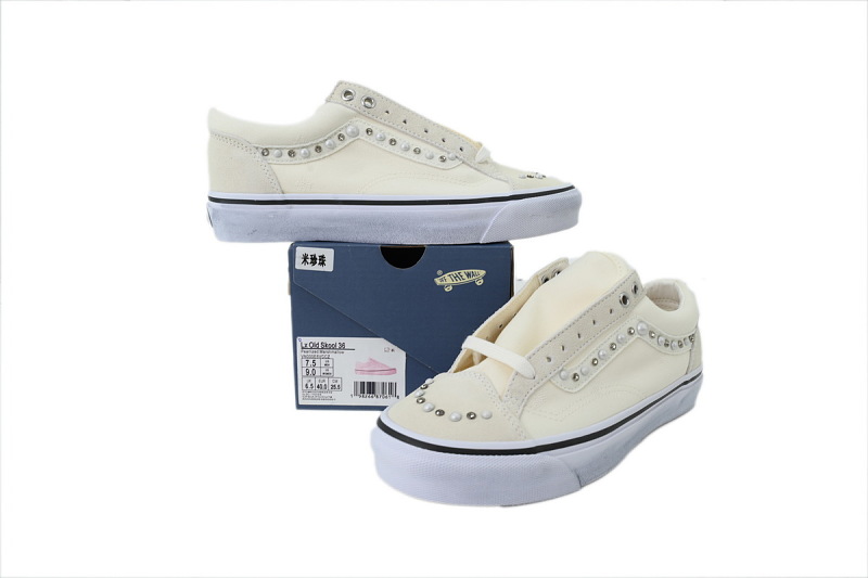【AB1X7】联名全白 万斯 经典低帮时尚板鞋 Vans Old Skool 36 LX 'Pearlized Pack - Marshmallow'