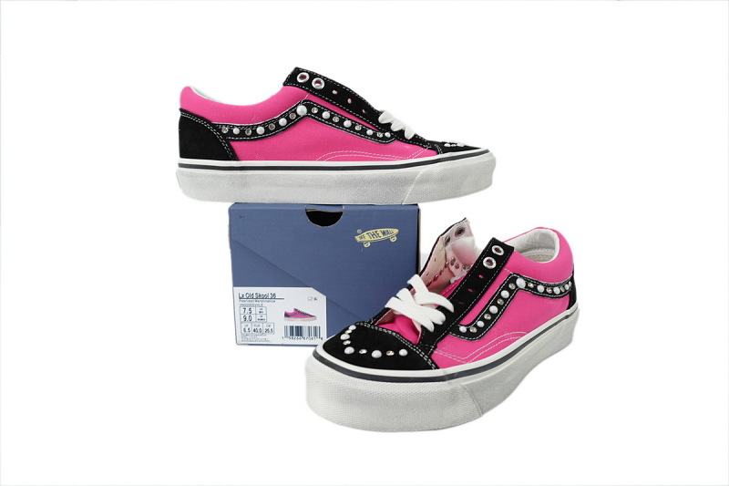 【AB1X7】联名黑粉 万斯 经典低帮时尚板鞋 Vans Old Skool 36 LX 'Pearlized Pack - Fuchsia Red'