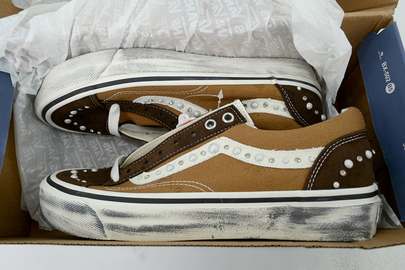 【AB1X7】联名白棕 万斯 经典低帮时尚板鞋 Vans LX Old Skool 36 'Pearlized Pack - Vintage Cocoa Brown'