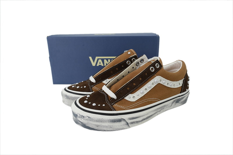 【AB1X7】联名白棕 万斯 经典低帮时尚板鞋 Vans LX Old Skool 36 'Pearlized Pack - Vintage Cocoa Brown'