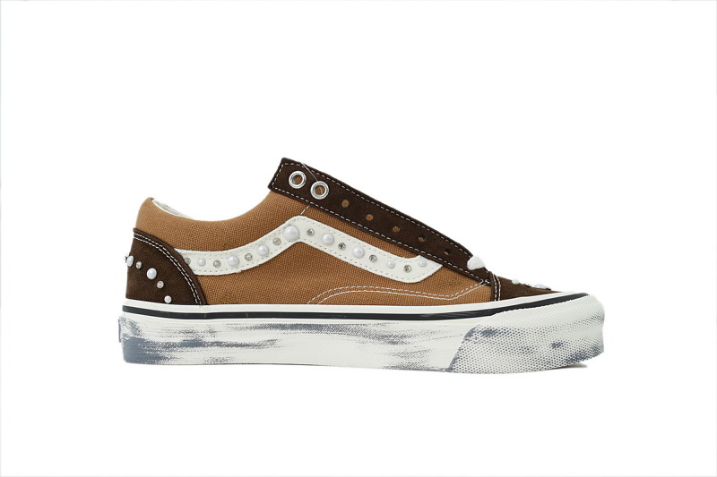 【AB1X7】联名白棕 万斯 经典低帮时尚板鞋 Vans LX Old Skool 36 'Pearlized Pack - Vintage Cocoa Brown'